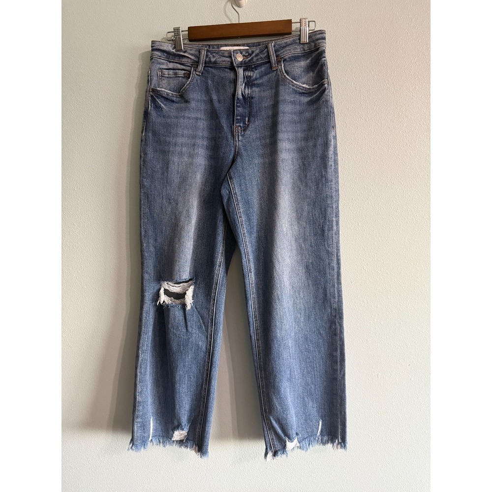 Lovervet By Vervet Blue Denim Midrise Cropped Distressed Jeans Size 30/11